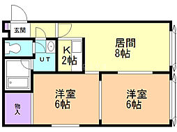 エクセル藤 2LDKの間取図画像