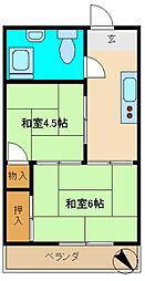 藤コーポ 2Kの間取図画像