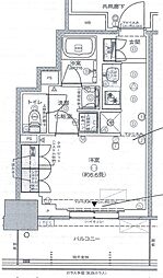プラウドタワー平井 ワンルームの間取図画像