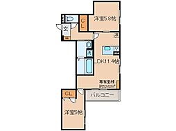 D-ROOM伏見駅前 2LDKの間取図画像