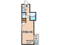メゾンドリーブル 1Kの間取図画像