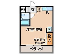 ヴィエント・北花山 ワンルームの間取図画像