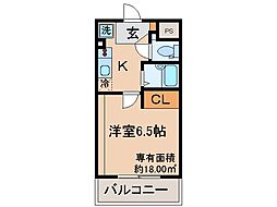 ネオレジデンス 1Kの間取図画像
