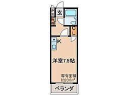 ジョイフルフォーチュン ワンルームの間取図画像