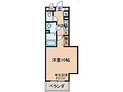 イーストヴィレッジ大宅 1Kの間取図画像