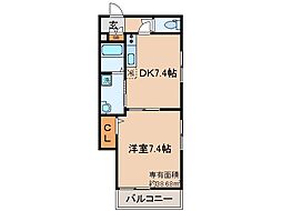 メゾン廣瀬 1DKの間取図画像