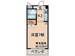 TomoNaビル 1Kの間取図画像