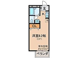 ハイツフィールド ワンルームの間取図画像