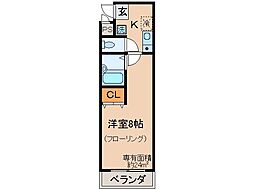 エクセレント秋桜 1Kの間取図画像