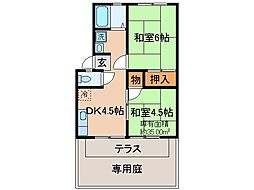 アーバンハイツ田中 2DKの間取図画像