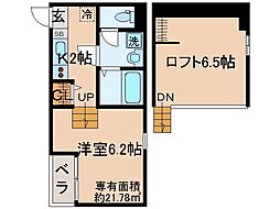 ハーモニーテラス醍醐 1Kの間取図画像