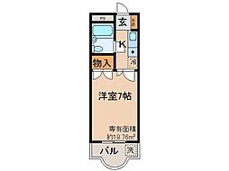 ワイズベース 1Kの間取図画像