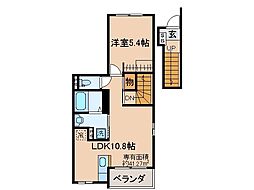 ジュネビーブ2 1LDKの間取図画像