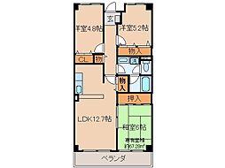 プレスティージ黄檗 3LDKの間取図画像