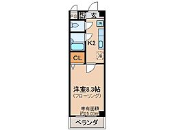フォーシーズンズ 1Kの間取図画像