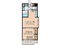 プラネシア星の子山科三条 1LDKの間取図画像