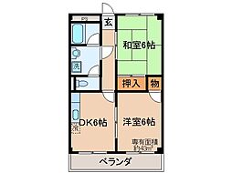 シュロスインレット 2DKの間取図画像