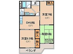 コーポラス大洋向島 3DKの間取図画像