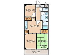 ドメーヌ伏見 3DKの間取図画像