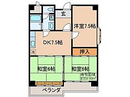 コンフォート北澤 3DKの間取図画像