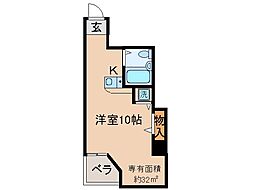 ティーズカーサ ワンルームの間取図画像