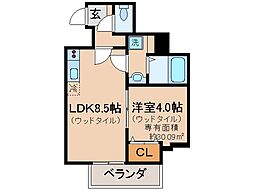 プレステージ翼 1LDKの間取図画像
