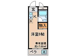 カサ・ノーブレ ワンルームの間取図画像