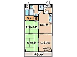 ヒルズシンメイ 3DKの間取図画像