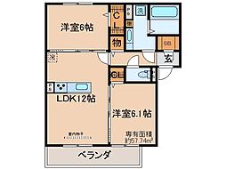レジェーロ 2LDKの間取図画像