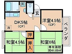 サンシティ草田 3DKの間取図画像