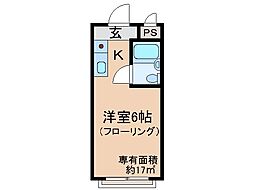近鉄京都線 伏見駅 徒歩2分の賃貸マンション 3階1Kの間取り