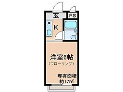近鉄京都線 伏見駅 徒歩2分の賃貸マンション 3階1Kの間取り