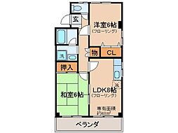 ブランネイジュ 2LDKの間取図画像