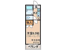 京阪本線 丹波橋駅 徒歩7分の賃貸マンション 1階1Kの間取り