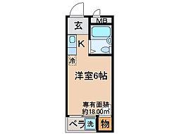 京阪宇治線 桃山南口駅 徒歩1分の賃貸マンション 2階1Kの間取り