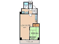 京都地下鉄東西線 椥辻駅 徒歩4分の賃貸マンション 1階1LDKの間取り