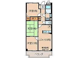 京阪宇治線 三室戸駅 徒歩5分の賃貸マンション 6階3LDKの間取り