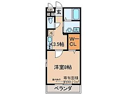 JR奈良線 JR小倉駅 徒歩3分の賃貸アパート 3階1Kの間取り