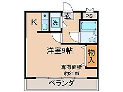 近鉄京都線 向島駅 徒歩8分の賃貸マンション 4階1Kの間取り
