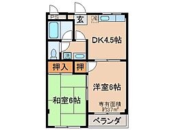 京阪本線 中書島駅 徒歩9分の賃貸マンション 3階2DKの間取り