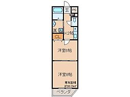 コンフォルト小倉 2Kの間取図画像