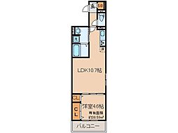 京阪本線 丹波橋駅 徒歩4分の賃貸アパート 2階1LDKの間取り