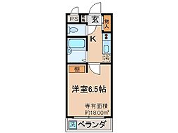 近鉄京都線 小倉駅 徒歩4分の賃貸マンション 4階1Kの間取り