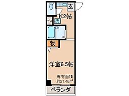 京都地下鉄東西線 東野駅 徒歩10分の賃貸マンション 3階1Kの間取り