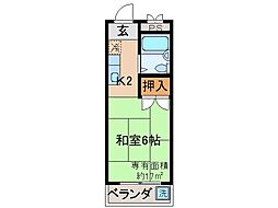 京阪本線 中書島駅 徒歩3分の賃貸マンション 4階1Kの間取り