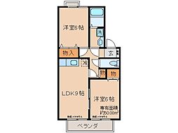 JR奈良線 宇治駅 徒歩7分の賃貸アパート 2階2LDKの間取り