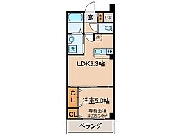 京都地下鉄東西線 東野駅 徒歩10分の賃貸マンション 2階1LDKの間取り