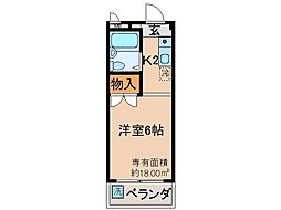 ジュネス21 1Kの間取図画像