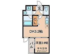 JR東海道・山陽本線 山科駅 徒歩12分の賃貸マンション 3階1DKの間取り