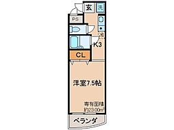 京都地下鉄東西線 石田駅 徒歩11分の賃貸マンション 4階1Kの間取り